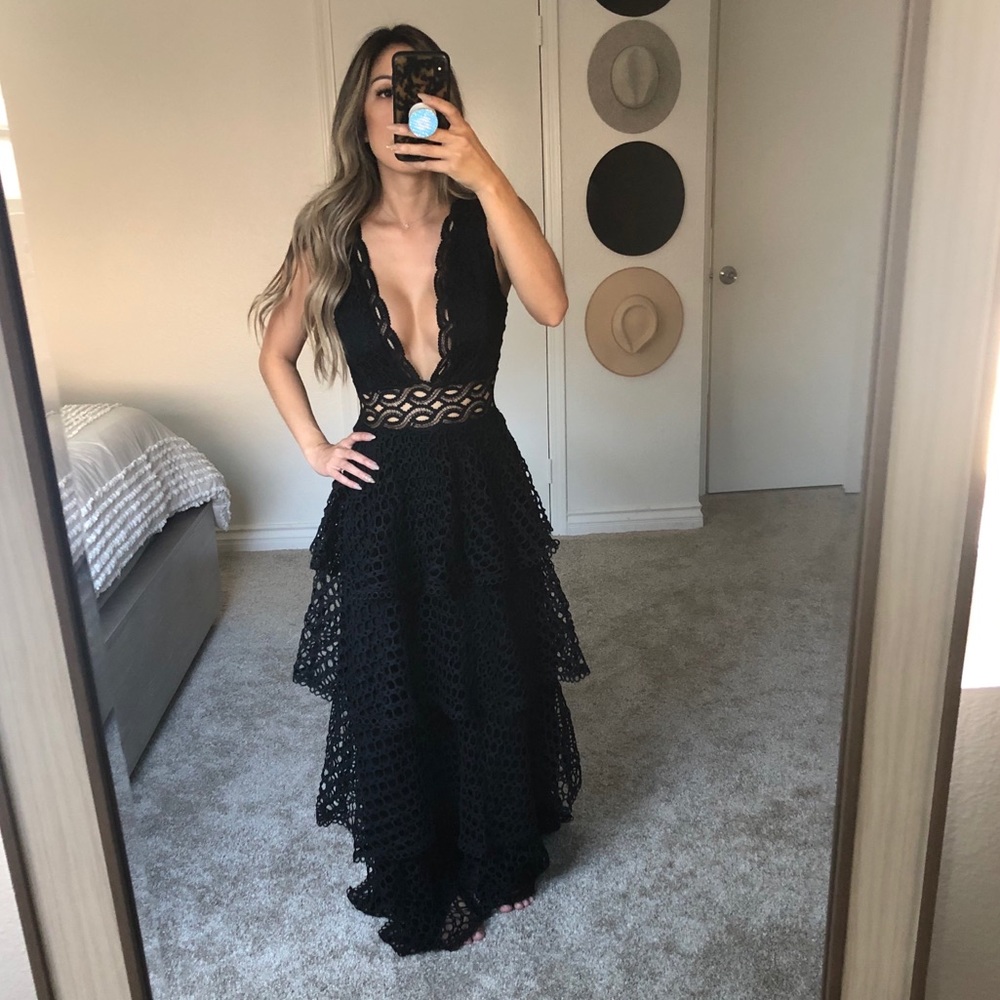 Formal black lace dress